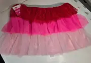Celebrate XL 14/16￼Tutu Skirt Top ruffle silver Elastic Waist red/pinks