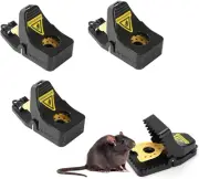 4-Pack Reusable Mouse Traps - Heavy Duty, High Sensitivity, Safe & Effective ...
