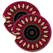Maya Wood Car Coaster Gift Set fit Car & Truck Cup Holder