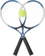 HONMEET 1Set Mini Alloy Tennis Racket for Lightweight Parent Sports with Rackets Ball for Outdoor Play for Teenagers Black