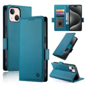 Wallet Case for IPhone 13 Mini,Slim Protective Shockproof Case With Card Holder,Premium PU Leather Kickstand-Blue