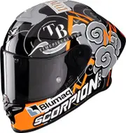 Scorpion EXO-R1 Evo Air FIM Racing#1 Aron 2024, full face helmet , color: Black/Grey/Orange , size: S