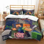 v5118 Bed Sheets Minecraft Gaming Fans Gift Duvet Cover Set Kids Bedding Bed Sheets IU5118