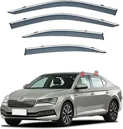 4Pcs Car Wind Deflectors for Skoda for Superb Mk3-B8 2016-2021 2022 2023 2024, Side Window Ventilated Visors Rain Deflector