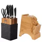 Bamboo Knife Block Knife Rack Cutlery Storage Holder Stand Shelf Block Kitchen