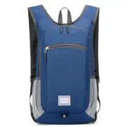 Blue Foldable Zipper Backpack with Side Pocket Portable Wear Resistant Pack for