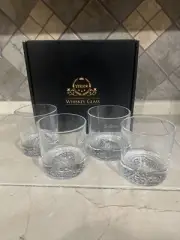 Whiskey Glass Set of 4 Veecom 10 oz Crystal Whiskey Glasses