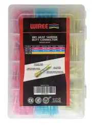 180-pc Heat Shrink Wire Splice Butt Connectors Marine Grade Seal Crimp Terminals
