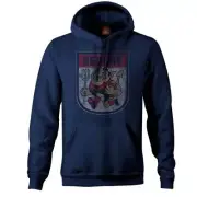 Melbourne Demons AFL Distressed 90's Retro Logo Pullover Hoody Sizes S-3XL! BNWT