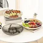 Fruit Plate 6 Compartment Round Dried Capacity Food Grade Pet Serving Tray