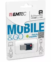 Latest Emtec Flashdrive 8GB Dual Micro USB Mobile And Go T200 USB 3.0 Silver