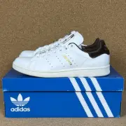 Adidas Stan Smith Women's Athletic Shoes Size 8.5 White Gold Metallic Brown NEW