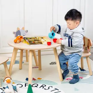 木製過家家 卡通桌椅套裝 兒童學習遊戲桌 寶寶分享桌子 交流遊樂場幼兒園設施 兒童桌遊 寶寶桌子