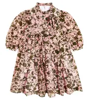 [Paade Mode] Paade Mode Bow-detail floral cotton chiffon dress Y 2 pink