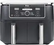 Ninja Foodi Max XXXL Dual Zone Air Fryer, 2 Basket Airfryer, 9.5L Extra Large Drawer Capacity, 6 Functions, Non Stick Ceramic, AF400ANZ, Black