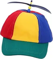 [BESPORTBLE] Helicopter Hat Rainbow Propeller Adjustable Snapback Cap Novelty Design Great for Parties and Events