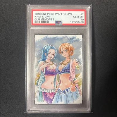 PSA10 One Piece Wafers Card Nami & Vivi 2018 No.7 Carddass Japanese