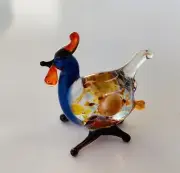 CHICKEN~Collectible Hand Blown Art Glass Figurine~Handmade Tiny Animal