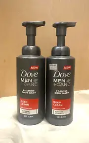 2 Dove Men + Care Foaming Body Wash - Deep Clean - Extra Fresh - Clean Comfort