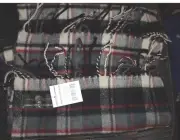 Softer Than Cashmere? Gray, Black, White & Red Plaid Very Soft Knit Winter Scarf