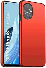 [GAPlus] OPPO Reno 8 Lite 5G Case Ultra Slim Thin Armour Hard Case Matte Rubberized Cover For OPPO Reno 8 Lite 5G (Red)