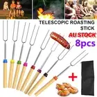 8 Packs BBQ Fork Smores Skewers Extendable Marshmallow Roasting Sticks with Bag