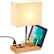 Dreamholder Desk Lamp with 3 USB Charging Ports, Table Lamp with 2AC Outlets ...