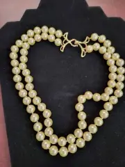 Hobe Golden Pearl Necklace 16" Double Strand Gold Filled Clasp pearls Jewelry