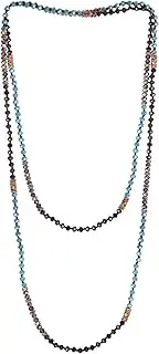[KELITCH] Long Crystal Beaded Necklaces Boho Multi Strand Necklac Bohemian Necklace For Women