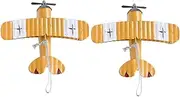 ORFOFE 2pcs Retro Iron Airplane Model Creative Desktop Decoration Small Aircraft Ornament for Home Living Showcase and Office Decor