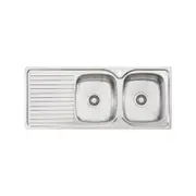 Oliveri Stainless Steel Regency Double RH Bowl Topmount Sink With Drainer