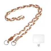 Phone Lanyard Crossbody Lanyard with Lanyard Patch White Gray Brown 1 Pack