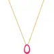 Aniahaie 女式霓虹粉色琺瑯扭紋項鍊 925 銀項鍊 N040-03G-NP + 購物袋