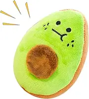 Pet Plush Avocado Sound Toy, Plush Squeaky Dog Toys, Soft Flush Fruit Shape Pet Doll with Sound, Puppy Chewing Teething Training Fetch for Dog Cat