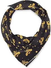 [miaozhen] Silk square Warm scarf for man for Christmas 35.4 Inches Animal Bee Gold Black chales para mujer, Animal Bee Gold Black