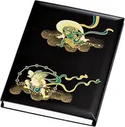 Nakatani Brothers Shokai Yamanaka Lacquer Goshuin Book, Black, Fujin and Thunder God 37-2906