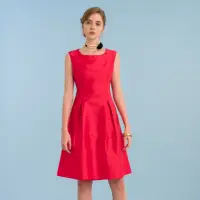 在飛比找momo購物網優惠-【NADIA LIN 林臣英】紅色俏麗短洋裝