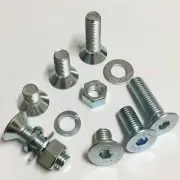8~24PC M12 Zinc plated countersunk HEX socket flat head Screw Bolt Nut Washers