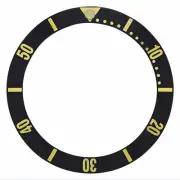 BEZEL INSERT FOR LADY OMEGA SEAMASTER QUARTZ 796-1051 BLACK GOLD FONT