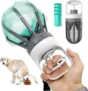 Xinzs Pooper Scooper for Dogs, 【No Warm Poo in Hand】 Portable 2 in 1 Dog Waste Pick-up Claw, 6.2'' Palm Wide Dog Poo Later Disposal Container for Small Medium Large Dogs with 75PCS Bag Attachment