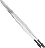 HOMSFOU Static Stainless Steel Stamp Tweezer Tool for Precise Ergonomic Design for Flat Objects Durable and Easy to Use for Collectors and Hobbyists