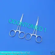 2 Surgical Hemostat Mosquito Straight & Curved Forcep 5" Locking Handle