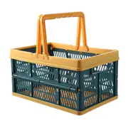 2Pcs Portable Folding Handle Food Storage Basket Picnic Desktop Organizer Container