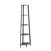 Levede 5 Tier Corner Shelf Industrial Ladder Shelf Wooden Storage Display Rack
