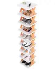Fresh Fab Finds 9Tier Orange Narrow Entryway Shoe Rack