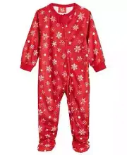 Family Pajamas Baby Unisex One-Piece Pajama, Red Snowflake, 24M / 24 Months