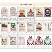 Christmas Santa Sack Reindeer Gift Bag 50x70cm Cream Hessian Kids Storage