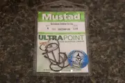 Mustad 39929NP-BN Ultra Point Size 1/0 2X Inline Wide Gap Circle Hooks Pack of 6