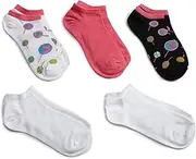 [Fruit of the Loom] Big Girls' 5 Pack Flat Knit Low Cut Socks With Honey Comb