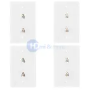 4x Phone Wall Plate RJ11 RJ12 Double Telephone Modular Duplex Jack CAT3 6P 4C